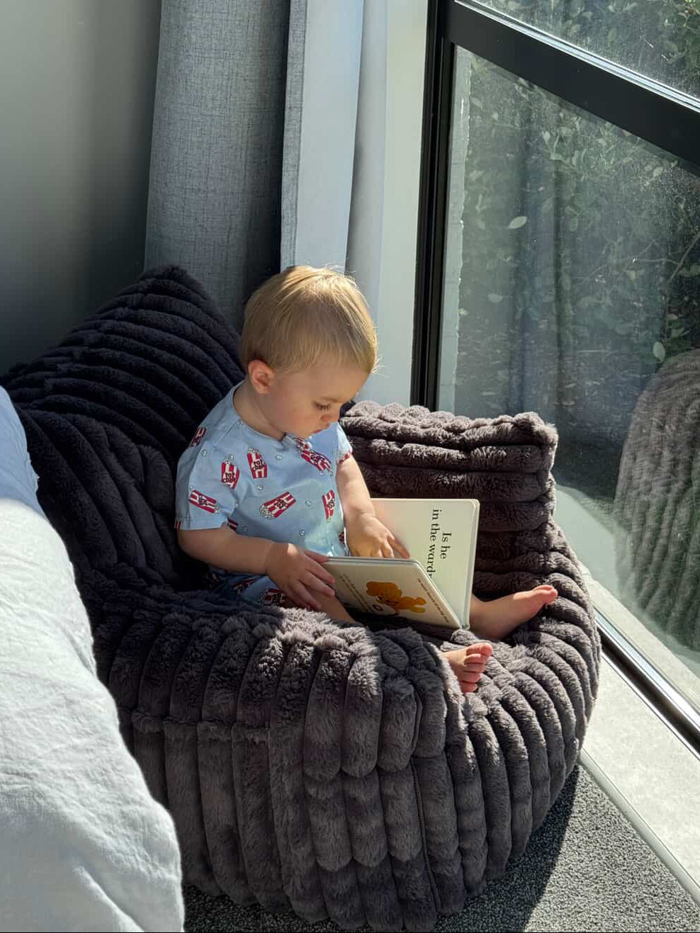 Ash Fur Beanbag Lounger