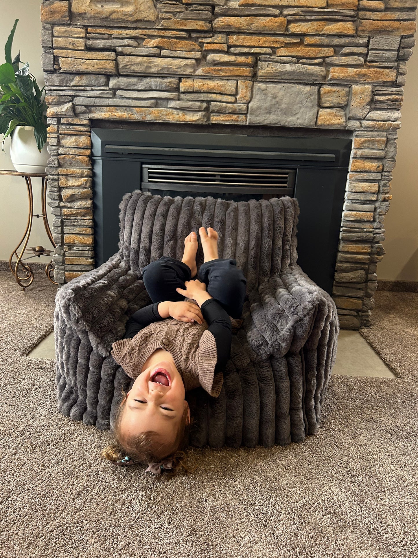 Ash Fur Beanbag Lounger